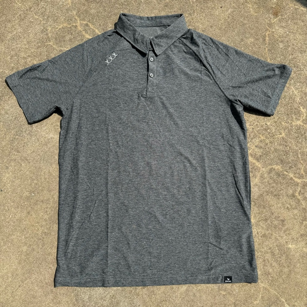 Bauer Hockey Mens Polo Shirt Sz L Grey Classic Fit Short Sleeve